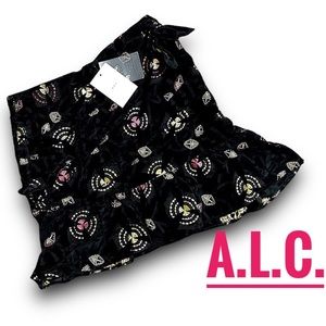 NWT A.L.C. Metallic Ruffled Skirt